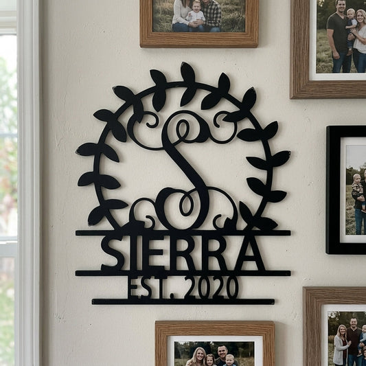 Custom Metal Wall Art - Personalized Family Crest Monogram Sign