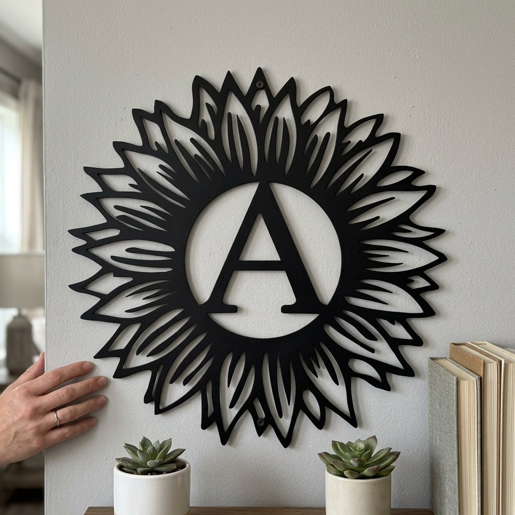 Custom Metal Wall Art - Personalized Sunflower Sign
