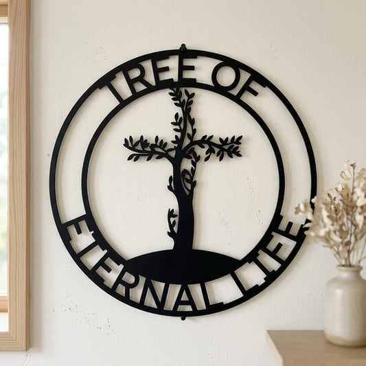 Custom Metal Wall Art - Personalized Christian Tree Sign