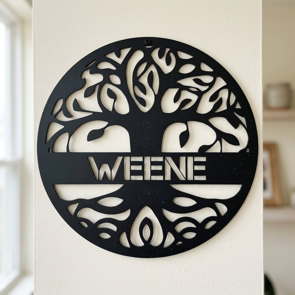 Custom Metal Wall Art - Personalized Tree of Life Family Name Sign