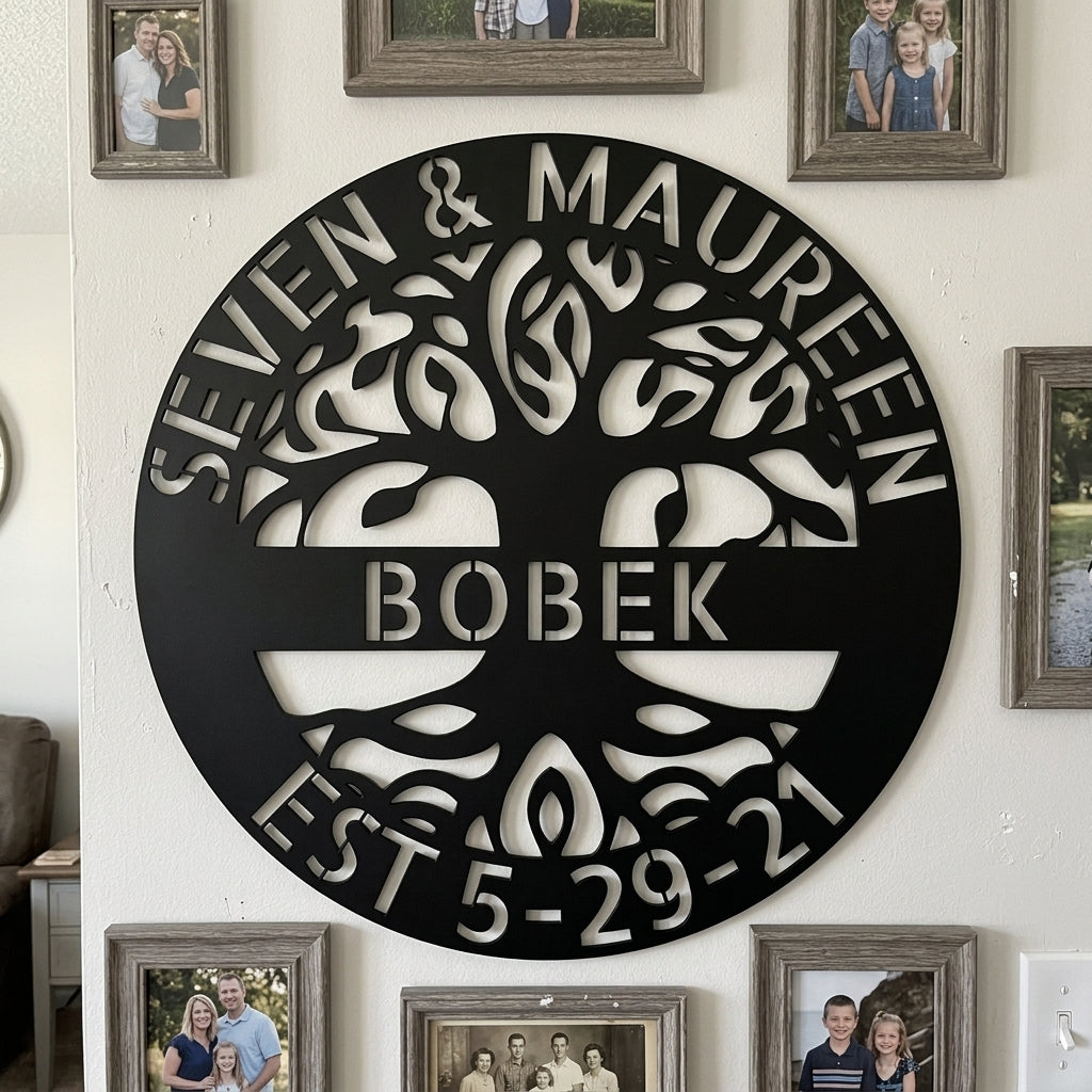 Custom Metal Wall Art - Personalized Tree of Life Sign