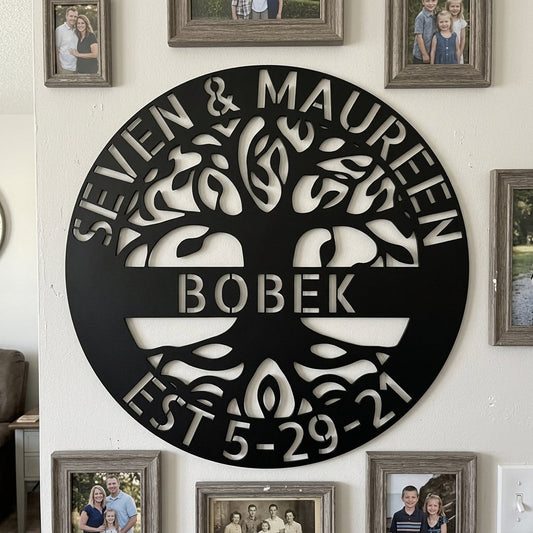 Custom Metal Wall Art - Personalized Tree of Life Sign
