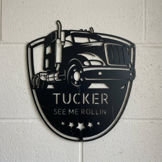 Custom Metal Wall Art - Personalized Trucking Sign
