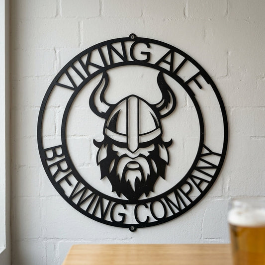 Custom Metal Wall Art - Personalized Viking Circle Monogram Sign