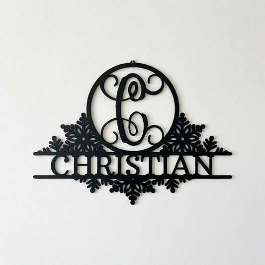 Custom Metal Wall Art - Personalized Winter Sign